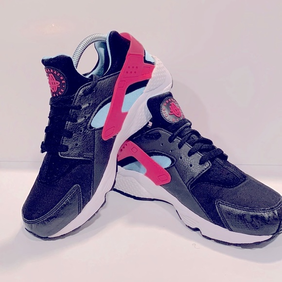 Nike air Huarache Run a South Beach Laser Fuchsia Blue Gale Sz